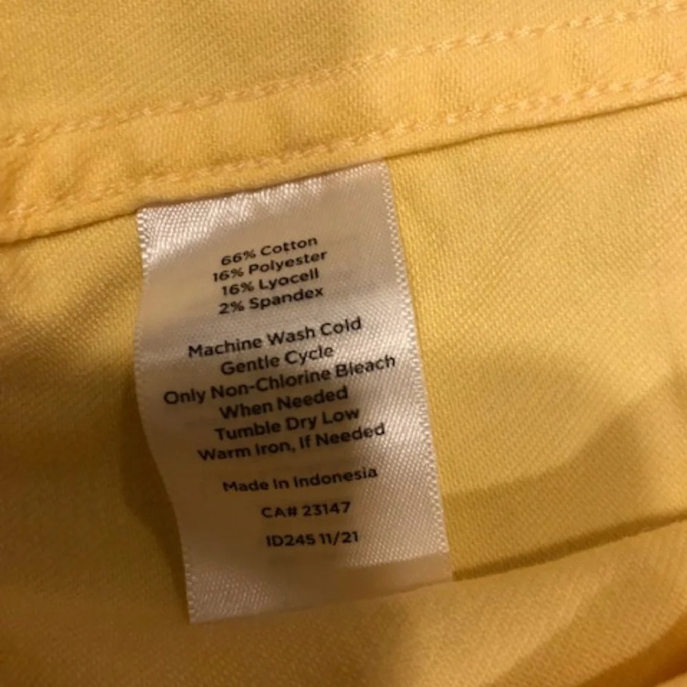Talbots trucker denim jacket yellow sz m - Picture 3 of 8